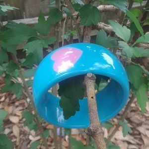 VGT Lucite Sky Blue and PINK Heart Bangle